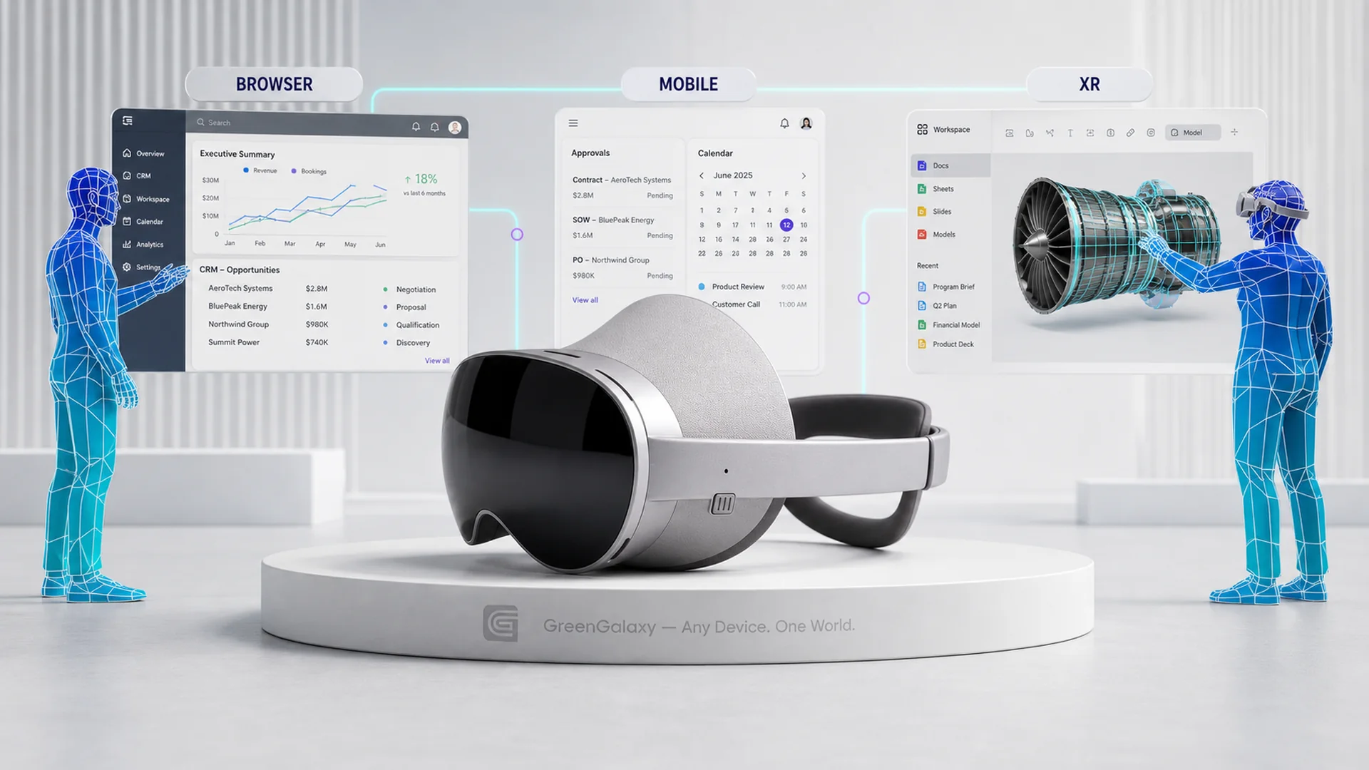 Browser First XR product proof visual for IT, procurement, buyer champions and creators