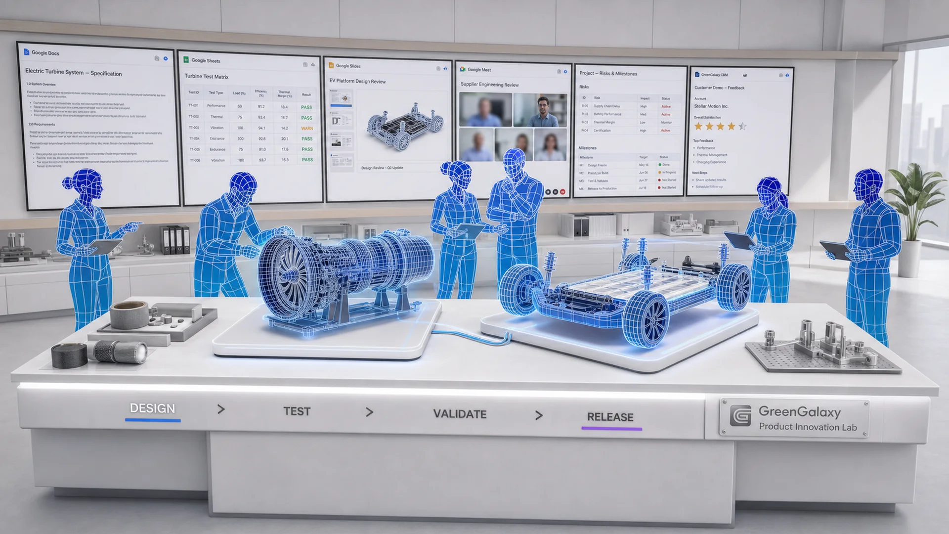 Platform workflow visual for Enterprise buyers, creators and partners